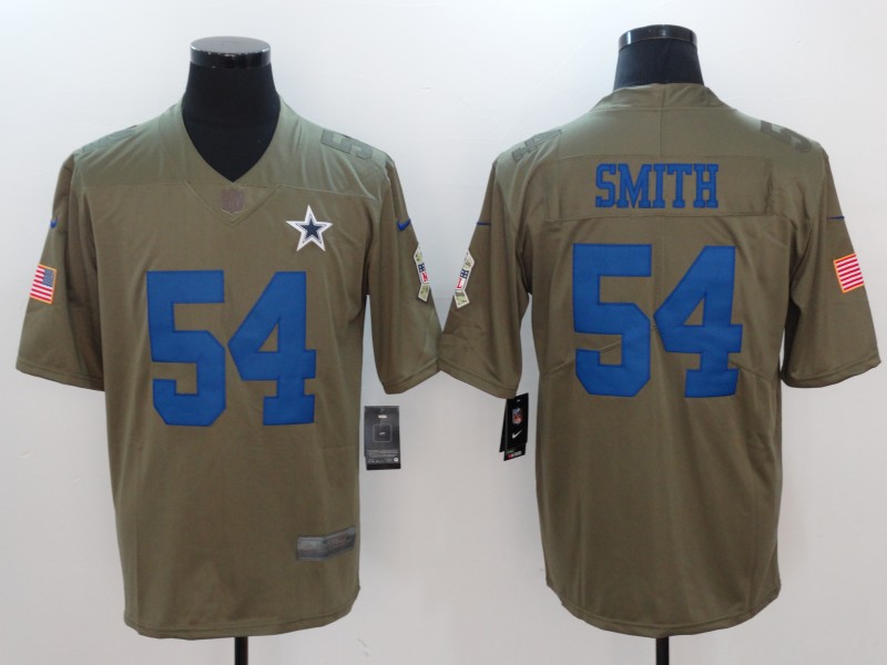 Men Dallas cowboys #54 Smith Nike Olive Salute To Service Limited NFL Jerseys->seattle seahawks->NFL Jersey